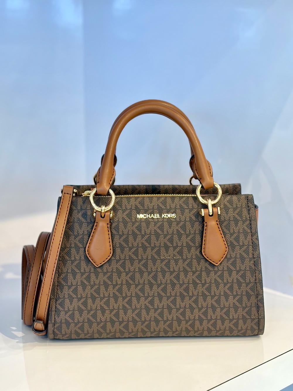 Michael Kors Marilyn Small Signature Logo Satchel Messenger Crossbody Bag - Picture 4 of 16